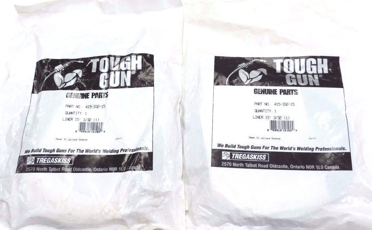 LOT OF 2 NEW TOUGH GUN 415-332-15 LINERS 15' 3/32, 41533215