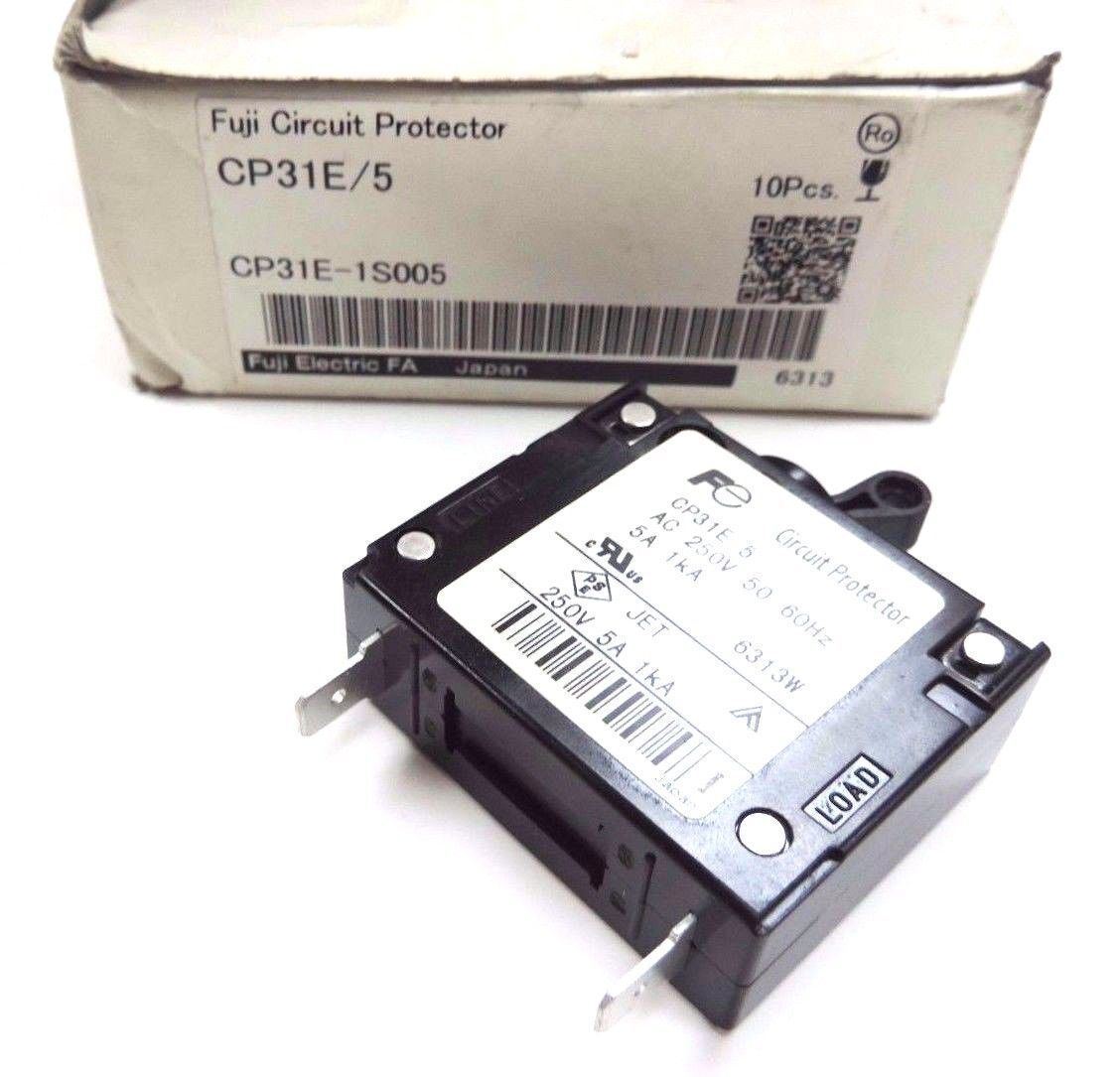 LOT OF 9 NIB FUJI CP31E/5 CIRCUIT BREAKER 250V, 50/60HZ, 5A, 1KA, CP3135