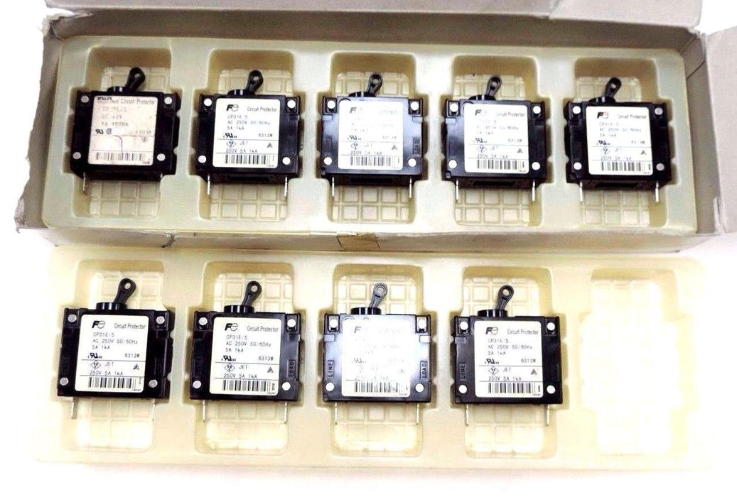 LOT OF 9 NIB FUJI CP31E/5 CIRCUIT BREAKER 250V, 50/60HZ, 5A, 1KA, CP3135