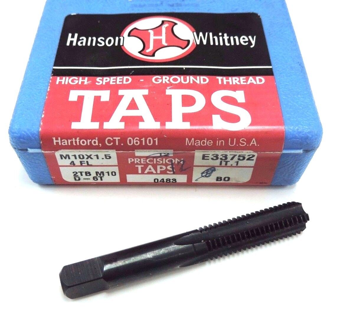 12 NIB HANSON WHITNEY M10X1.5 4 FL HIGH SPEED TAPS 2TBM10 D-6T, E-33752 IT.1