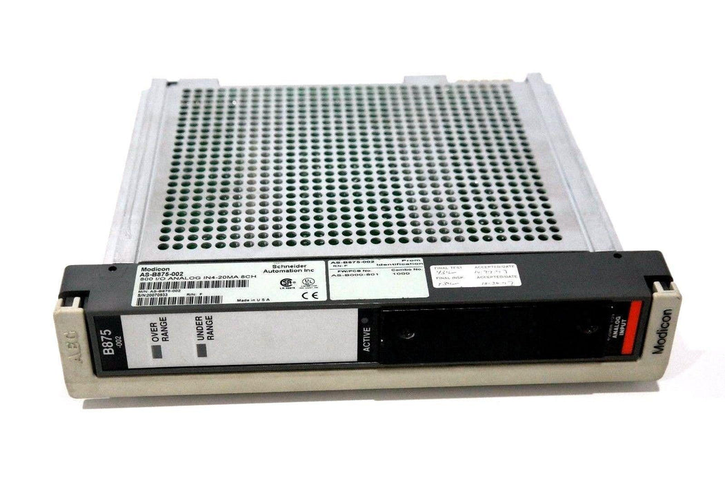MODICON AS-B875-002 ANALOG INPUT W/ AS-B000-801 PROM 4-20MA 1-5V ASB875002