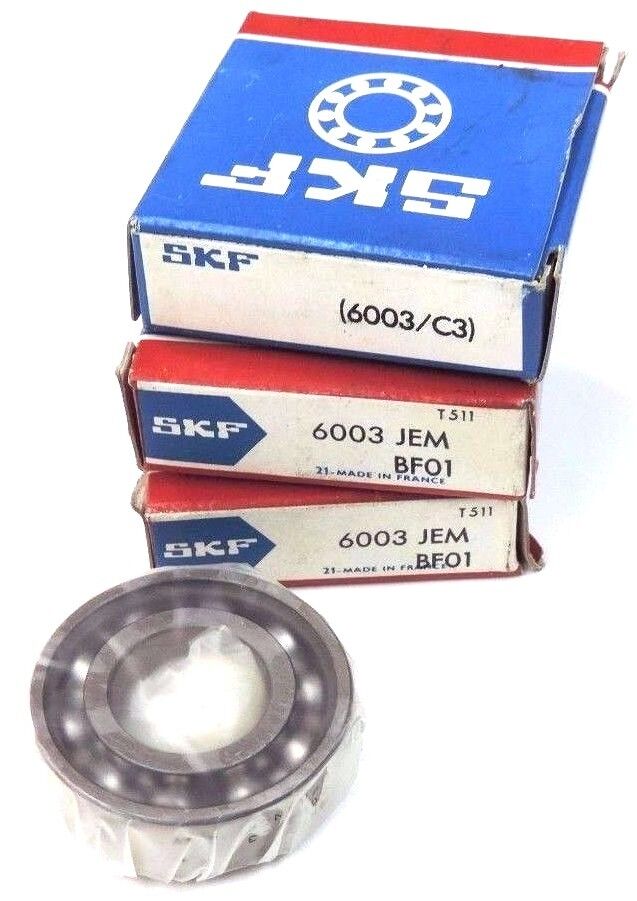 LOT OF 3 NIB SKF 6003 JEM SINGLE ROW BALL BEARINGS 6003JEM