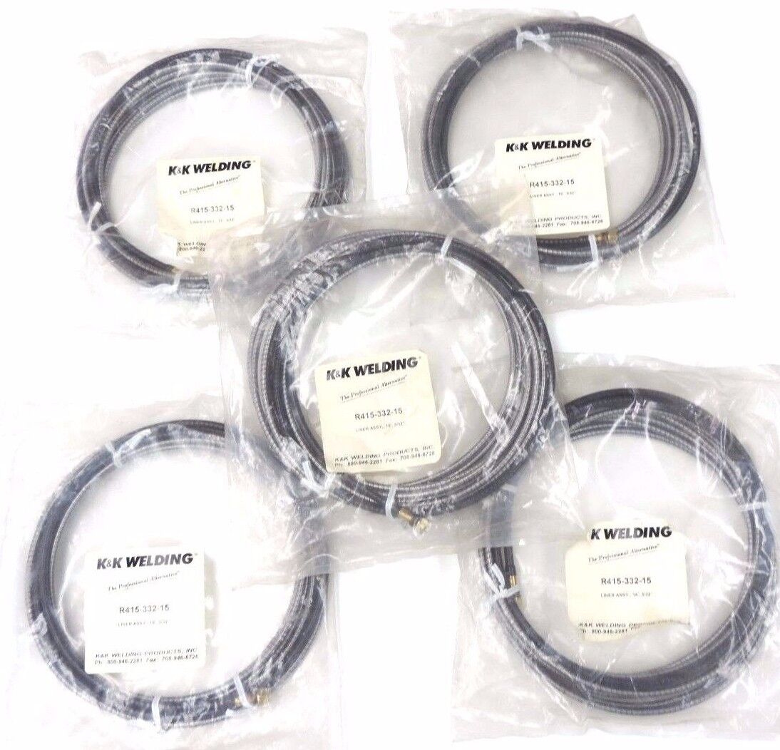 LOT OF 5  K&K WELDING R415-332-15 LINER ASSEMBLEY 15', 3/32''