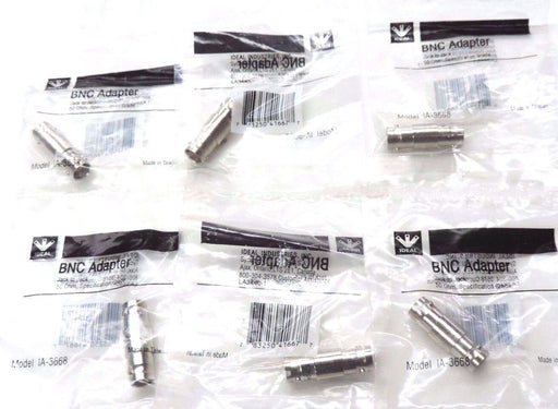 LOT OF 6 NEW IDEAL IA-3668 BNC ADAPTER JACK TO JACK 50 OHM