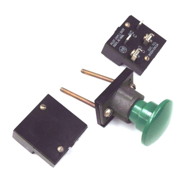 NIB ALLEN BRADLEY 800H-DK1A SER. A GREEN MUSHROOM HEAD PUSH BUTTON 800HDK1A