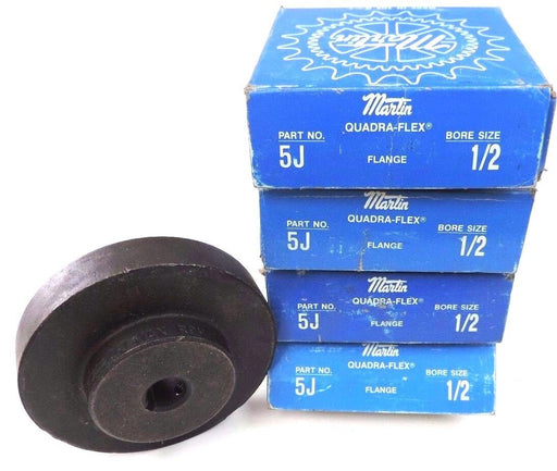 LOT OF 4 NIB MARTIN 5J-1/2 QUADRA-FLEX COUPLINGS P/N: 5J BORE SIZE: 1/2''
