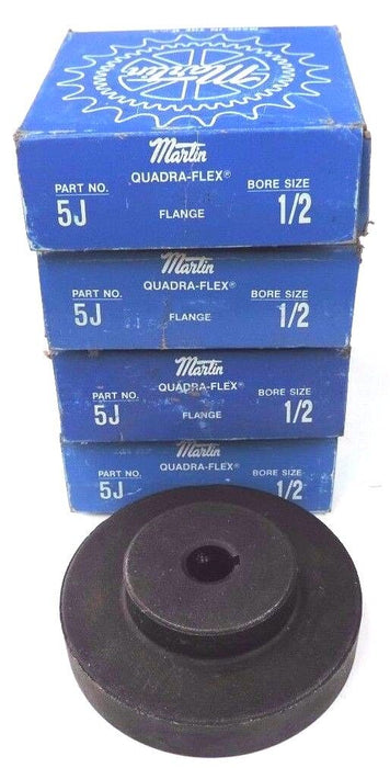 LOT OF 4 NIB MARTIN 5J-1/2 QUADRA-FLEX COUPLINGS P/N: 5J BORE SIZE: 1/2''
