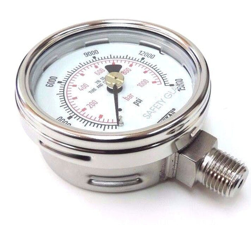 NIB WIKA TYPE: 232.54 2.5'' GAUGE P/N: 9735237, 1/4'' NPT LM, RANGE 15000PSI/BAR