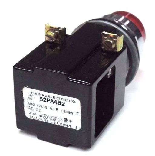 NIB FURNAS 52PA-4B2 PILOT LIGHT FULL VOLTAGE TYPE 6-8 VOLTS AC DC, RED SER. F