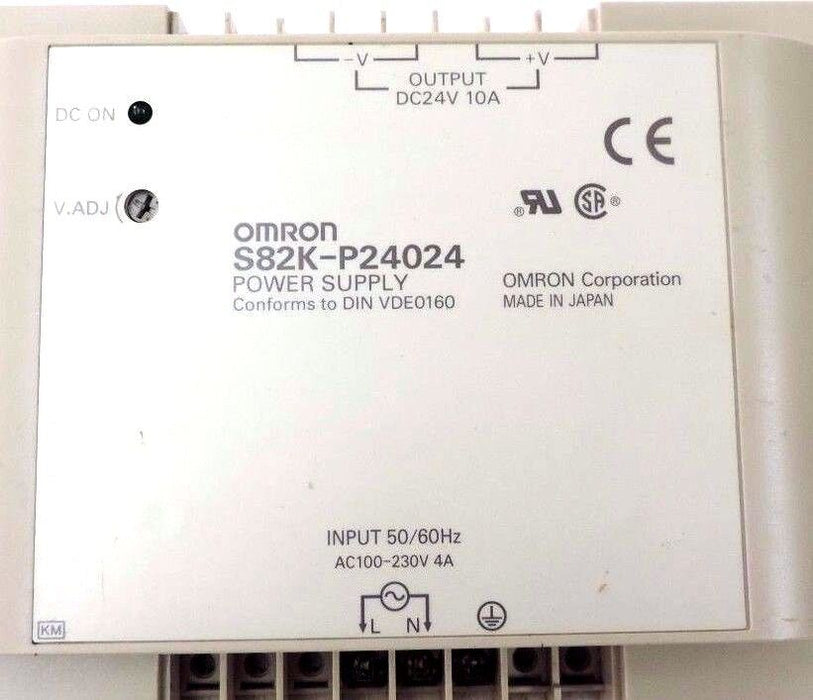 OMRON S82K-P24024 POWER SUPPLY 50/60HZ, 100/230VAC, 4A, 24VDC, S82KP24024