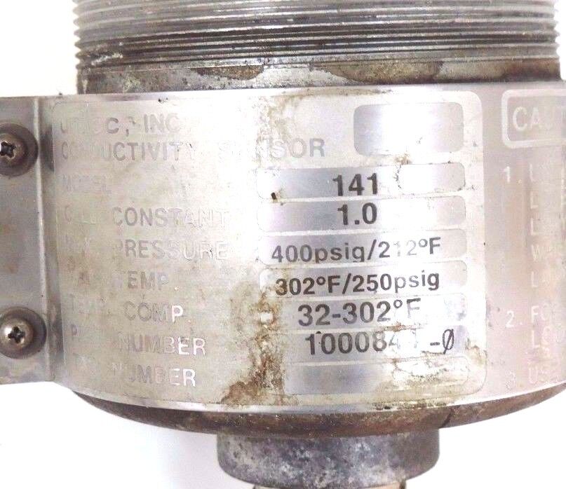 ROSEMOUNT UNILOC 1000844-0 CONDUCTIVITY SENSOR MODEL 141, 250/400PSIG, 10008440