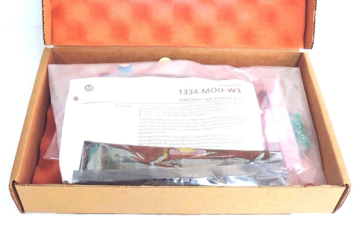 NIB ALLEN BRADLEY 1334-MOD-W3 REV. 03 MOD KIT FAULT/RUN CONTACT, 1334MODW3