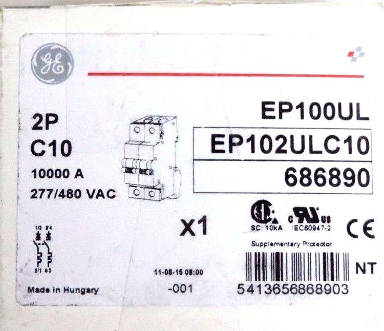 NIB GENERAL ELECTRIC EP102ULC10 CIRCUIT BREAKER 10000A, 277/480VAC, 686890