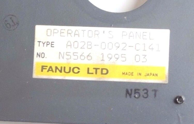 FANUC A02B-0092-C141 OPERATOR'S PANEL W/ A16B-1310-0380/04B BOARD, A02B0092C141