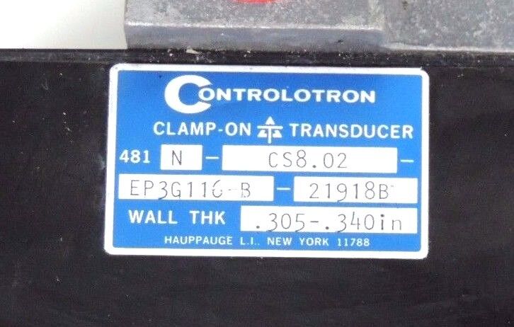 NEW CONTROLOTRON 481N-CS8.02-EP3G116-B-21918B CLAMP-ON TRANSDUCER .305/.340IN.