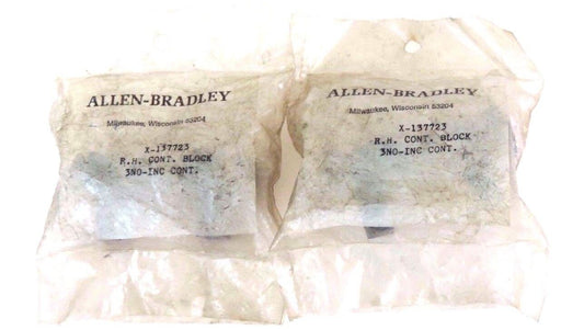 LOT OF 2 NEW ALLEN BRADLEY X-137723 R.H. CONT. BLOCKS 3NO-INC CONT.