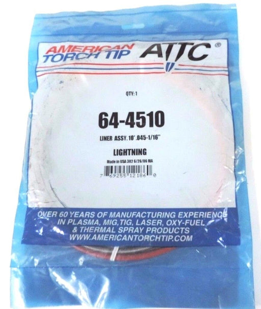 NEW AMERICAN TORCH TIP 64-4510 LINER ASSY. 10' .045-1/16" LIGHTNING