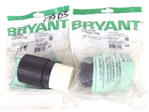 LOT OF 2 NEW BRYANT 70620NC LOCKING CONNECTORS NEMA L6-20