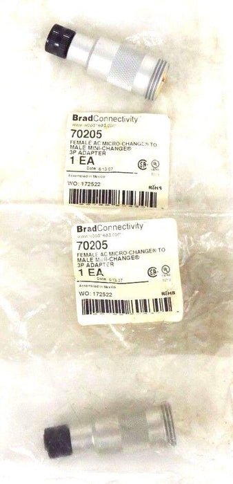 LOT OF 2 BRAD HARRISON 70205 FEMALE TO MALE 3P ADAPTERS