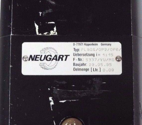 LUST PSM-N3-20R84-112 SERVO MOTOR W/ NEUGART PL90S/OP2/OP6 GEAR BOX 1:15 PL90S