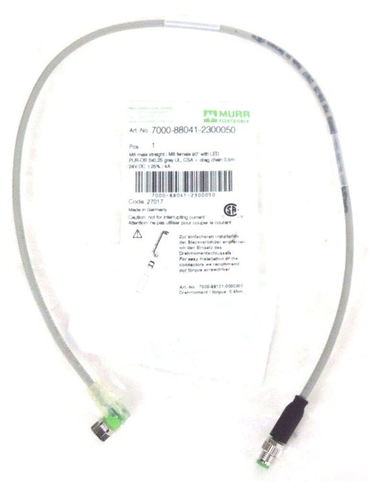 NIB MURR ELEKTRONIK 7000-88041-2300050 M8 MALE/FEMALE CONNECTOR 24VDC, 4A