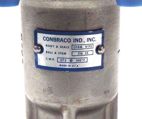 NEW CONBRACO IND. INC. CF8M RTFE BALL VALVE 316SS, 275 @ 100 DEG. F., CF8M