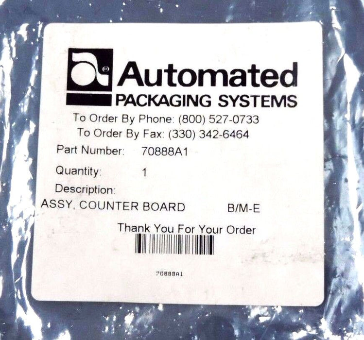 NEW AUTOMATED PACKAGING SYSTEMS 70888A1 COUNTER BOARD B/M-E