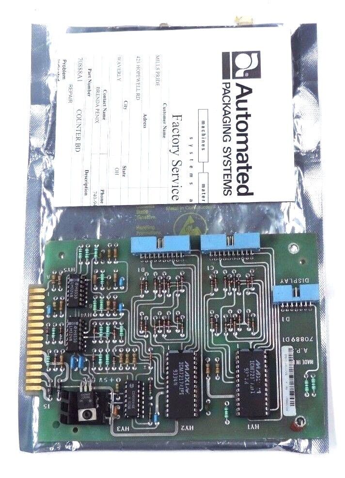 REPAIRED AUTOMATED PACKAGING SYSTEMS 70888A1 COUNTER BOARD B/M-E