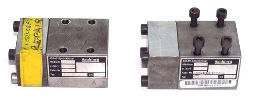 LOT OF 2 REPAIRED HAUHINCO 6358470 HYDRAULIC VALVES 700BAR HFA MEDIUM 3DN
