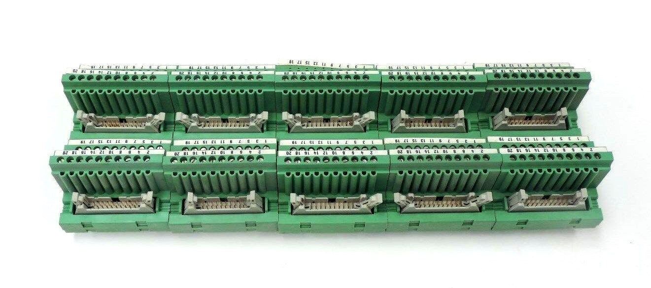 LOT OF 10 PHOENIX CONTACT ET2 TERMINAL BLOCKS, 20 POSITION, 60 V