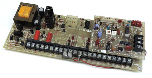 POLYSPEDE E1530-052 CIRCUIT BOARD E153052 W/ POLYSPEDE E1531-21 ISOLATOR BOARD