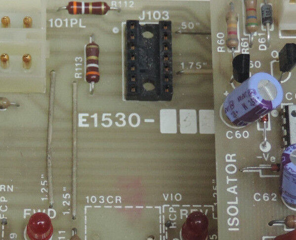 POLYSPEDE E1530-052 CIRCUIT BOARD E153052 W/ POLYSPEDE E1531-21 ISOLATOR BOARD