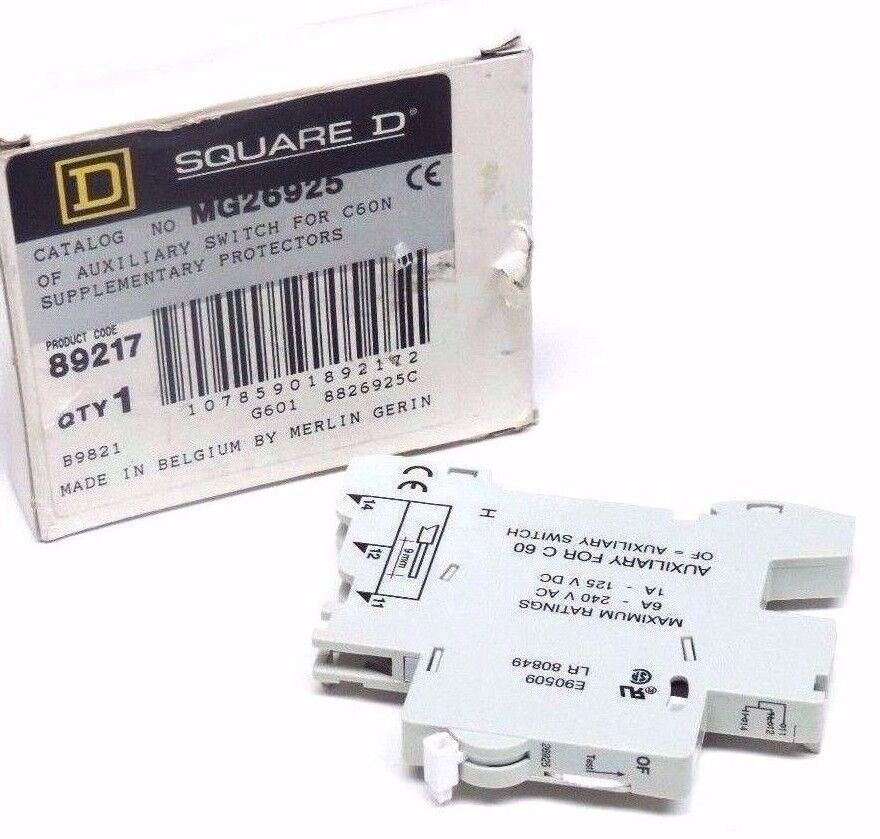 NIB SQUARE D MG26925 AUXILIARY SWITCH FOR C60N 3AMP 12-277VAC 12-125VDC