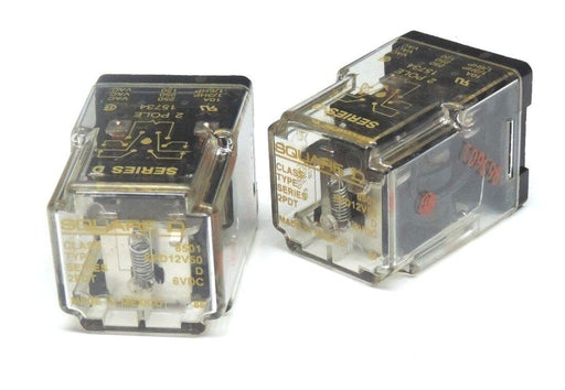 LOT OF 2 SQUARE D 8501-KPD12V50 RELAYS 8501KPD12V50, 6VDC, SER. D
