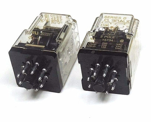 LOT OF 2 SQUARE D 8501-KPD12V50 RELAYS 8501KPD12V50, 6VDC, SER. D