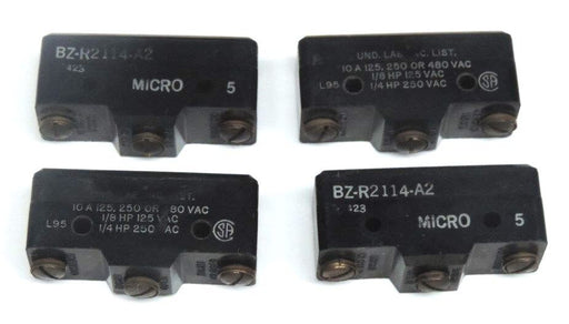 LOT OF 4 HONEYWELL BZ-R2114-A2 LIMIT SWITCHES BZR2114A2