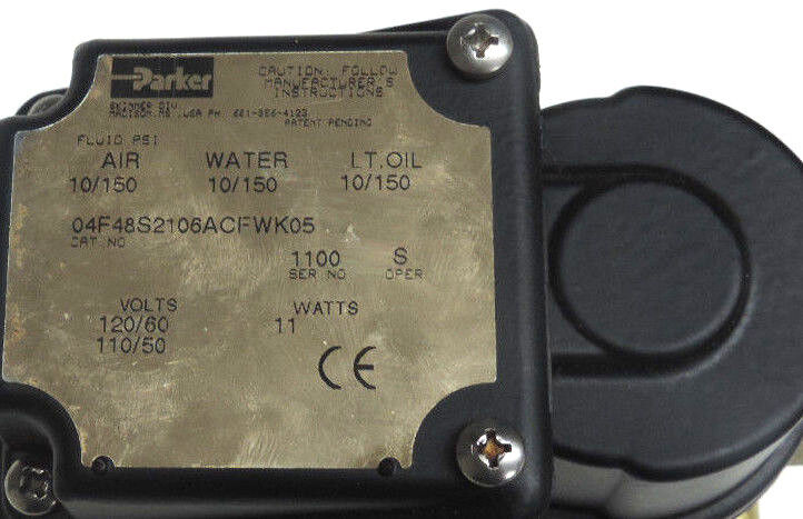 NEW PARKER 04F48S2106ACFWK05 VALVE 50/60HZ, 110/120V, 11W, 10/150PSI