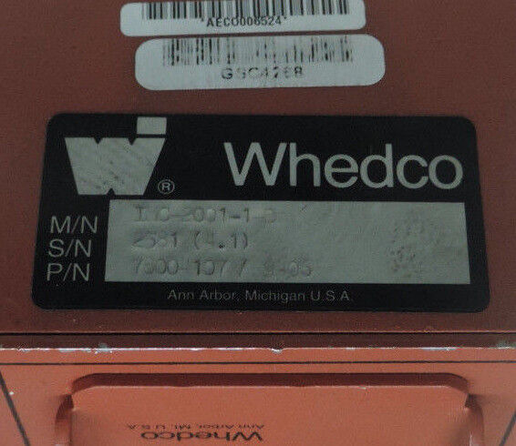 WHEDCO M/N IC-2001-1-B P/N: 7800417/9406 HOUSING