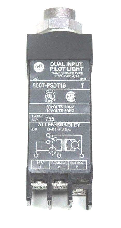 ALLEN BRADLEY 800T-PSDT16 DUAL INPUT PILOT LIGHT SER T 800TPSDT16