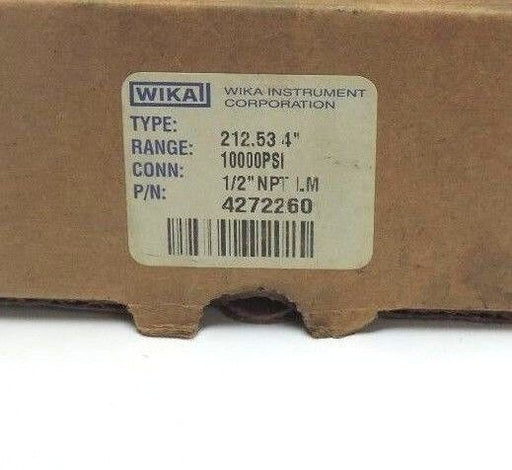 NEW WIKA 4272260 INDUSTRIAL GAUGE 212.53 4'', 1000PSI, 1/2 NPT LM