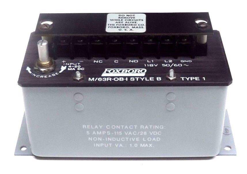 NIB FOXBORO M/63R-OB-I ALARM SAFETY RELAY M63ROBI