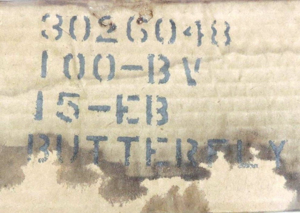 NIB CHERRY-BURRELL 100-BV BUTTERFLY VALVE 3026048, 15-EB, 100BV