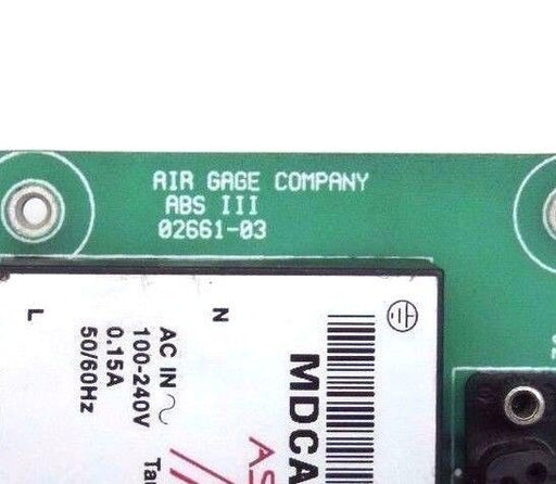 AIR GAGE COMPANY 02661-03 BOARD ABS III W/ ASTRODYNE MDCA-5007 POWER SUPPLY