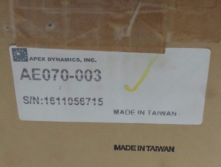 NEW APEX DYNAMICS AE070-003 GEAR REDUCER 3:1 RATIO AE070003