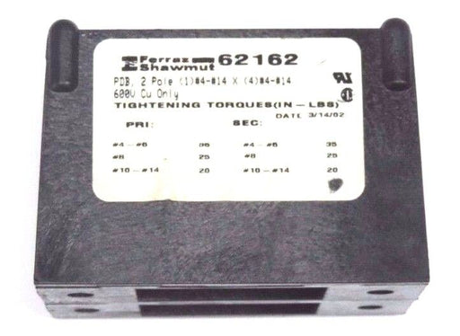 LOT OF 2 FERRAZ SHAWMUT 62162 POWER DISTRIBUTION BLOCKS 2POLE