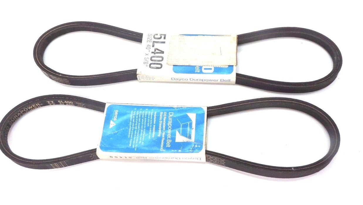 LOT OF 2 NEW DAYCO 5L400 DURAPOWER BELTS SIZE: 25'' X 5/8''