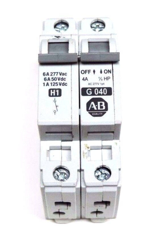 ALLEN BRADLEY 1492-ABC-H1 SER. B CIRCUIT BREAKER W/ 1492-CB1-G-040 SER. C