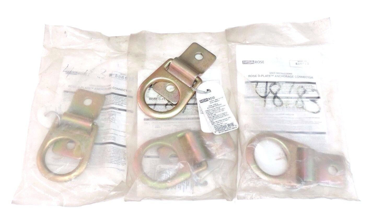LOT OF 4 NEW MSA 506632 D-PLATE ANCHORAGE CONNECTORS