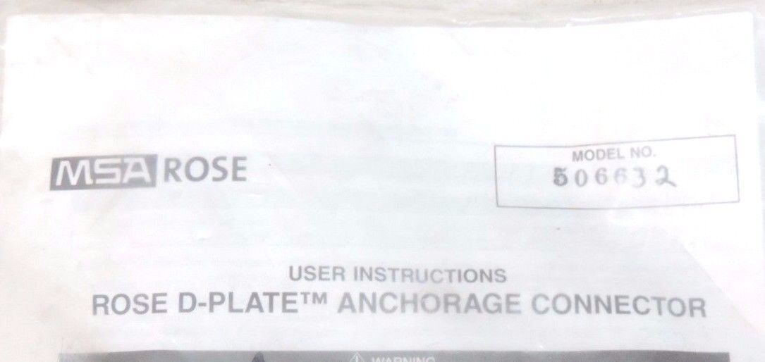 LOT OF 4 NEW MSA 506632 D-PLATE ANCHORAGE CONNECTORS