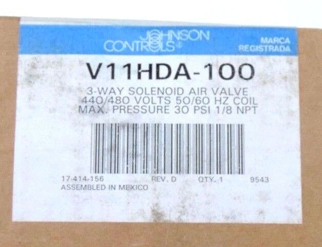 NIB JOHNSON CONTROLS V11HDA-100 SOLENOID AIR VALVE 440-480V, 50/60HZ, 1/8" NPT
